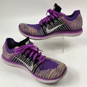 Nike Free RN Flyknit Running Shoes Womens Sz9 Hyper Purple FAIR Athletic